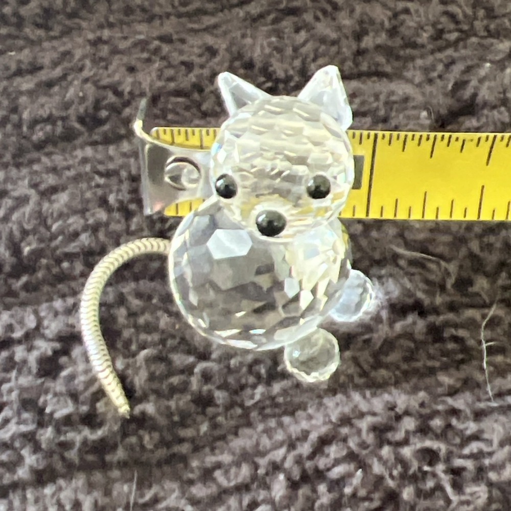 Swarovski Crystal Cat Kitty Charm Figurine Flowing Wire Tail RETIRED - Picture 11 of 11